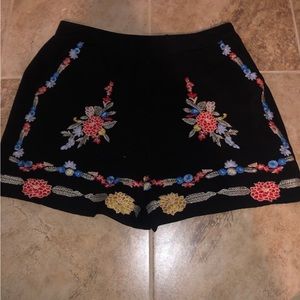 Entro black embroidered shorts